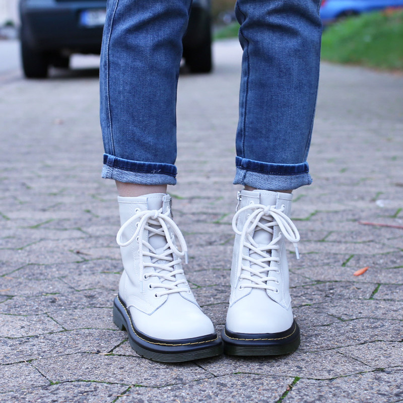 KUFENBERG/顾芳博歌帅气马丁靴英伦风春秋百搭厚底短女靴子机车靴