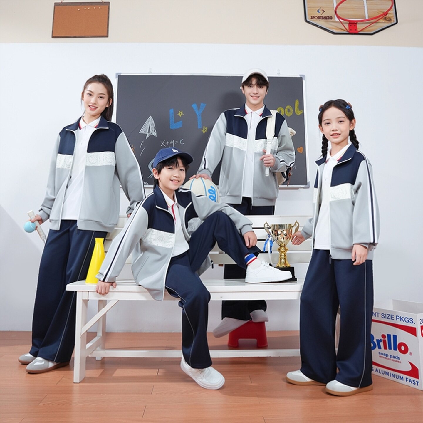 江西吉安市青原区统一校服小学生初中高中夏季春秋季运动装新款图片