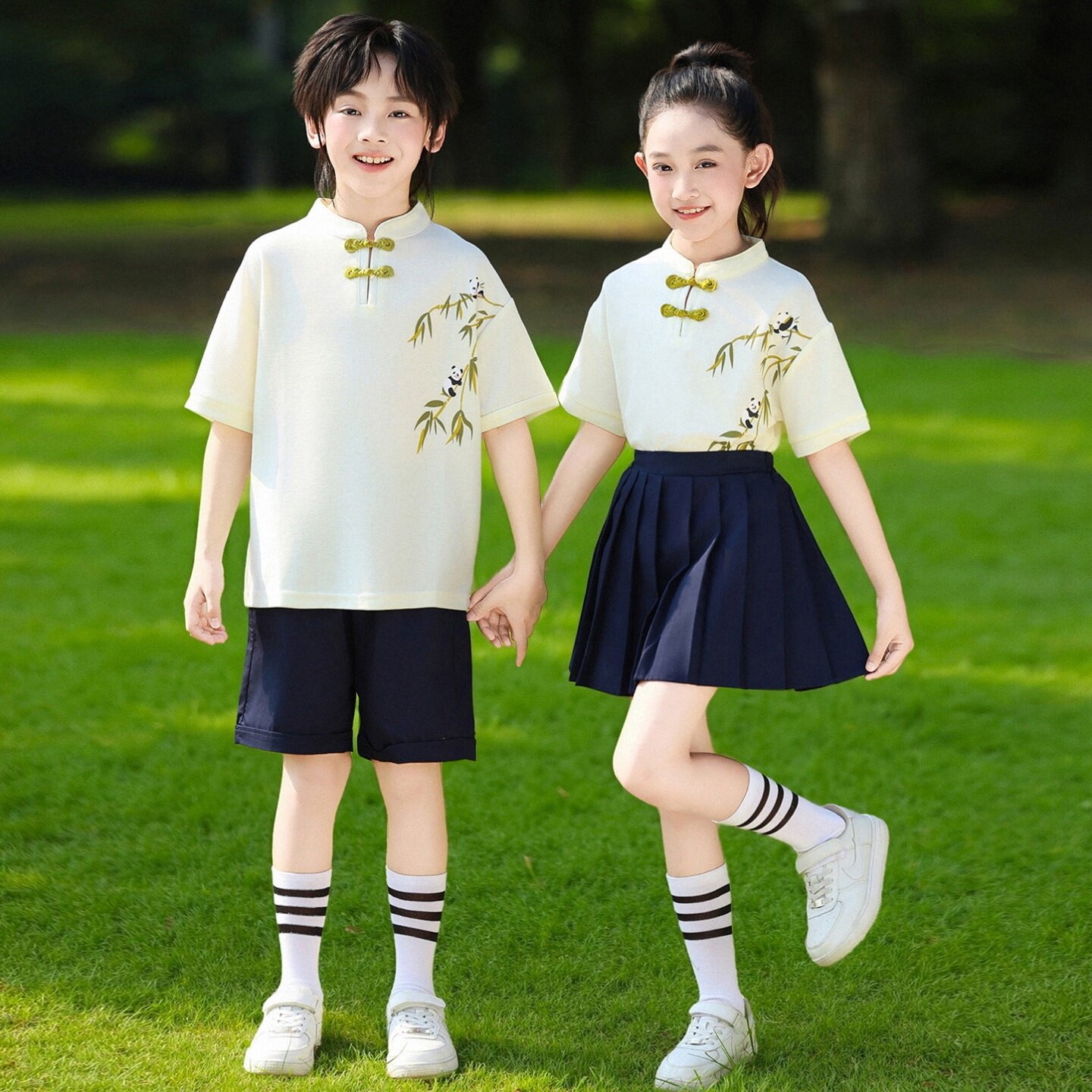 运动风校服诗歌白衬衫幼儿园春秋款典礼装国风学院风裤子舞蹈六一