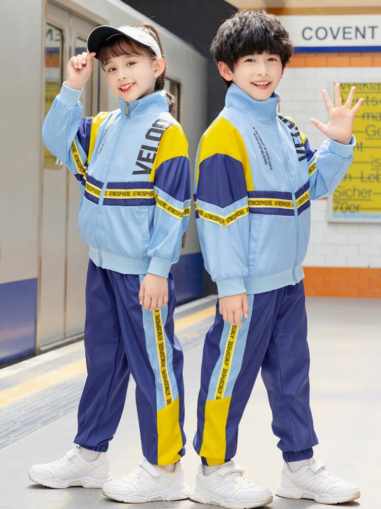 新款儿童校服套装小学生班服棒球服蓝色幼儿园运动服男女园服春夏