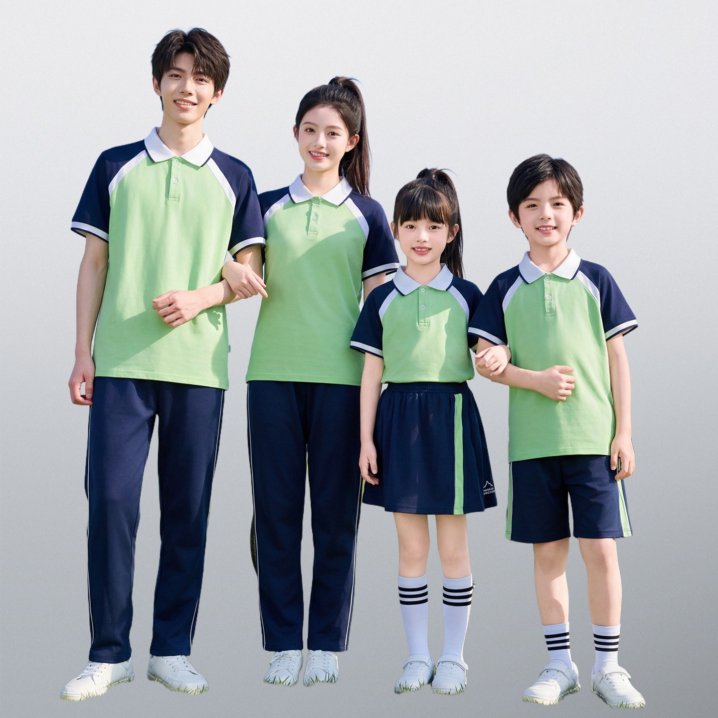 鞍山铁东区统一校服夏款高中小学生春秋服装初中夏季同款班服套装