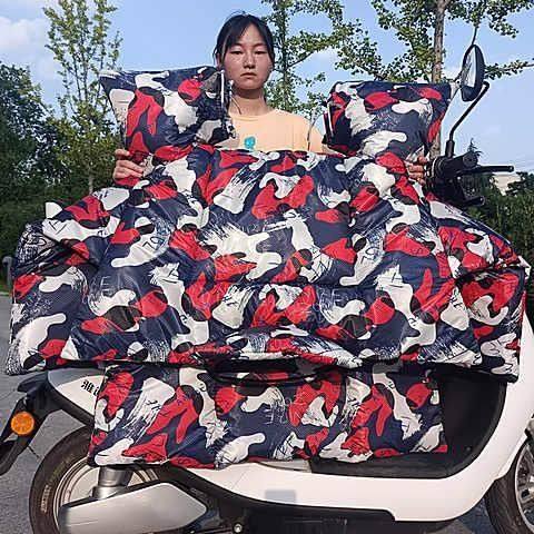 踏板摩托车专用挡风被双面防水电动车加挡风被冬季加厚双面防水加