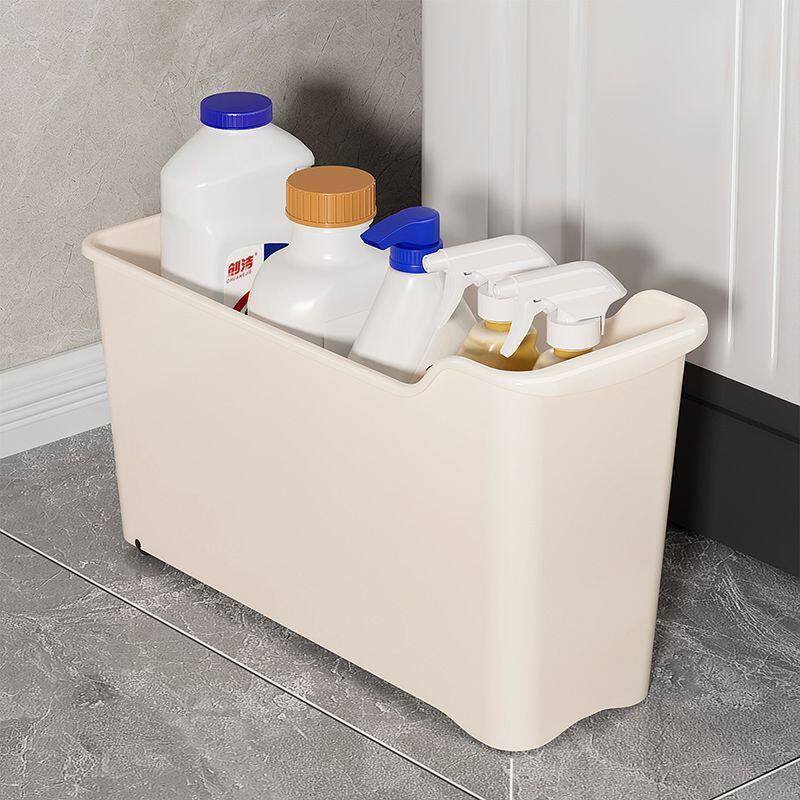 浴室柜内部收纳缝隙深柜收纳盒带轮浴室卫生间橱柜杂物清洁用具厨