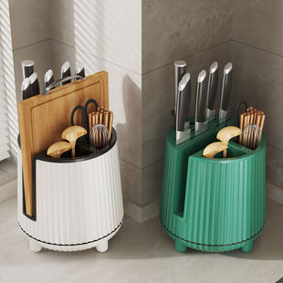 放菜板和刀的架子可旋转全套厨房置物架多功能台面家用菜板刀具筷