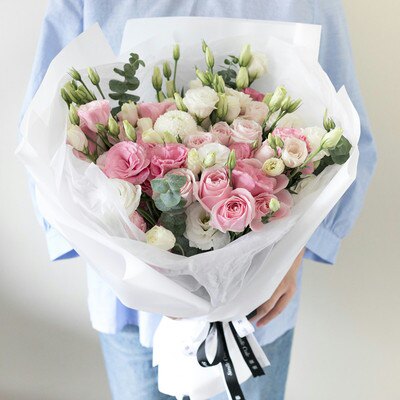 无锡鲜花同城速递三八节混搭花束红玫瑰满天星郁金香闺蜜生日礼物