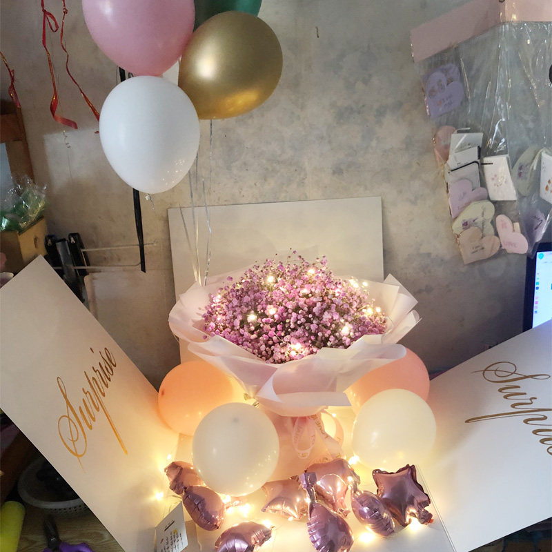 告白气球鲜花礼盒惊喜盒子生日求婚创意青岛鲜花速递市南市北李沧