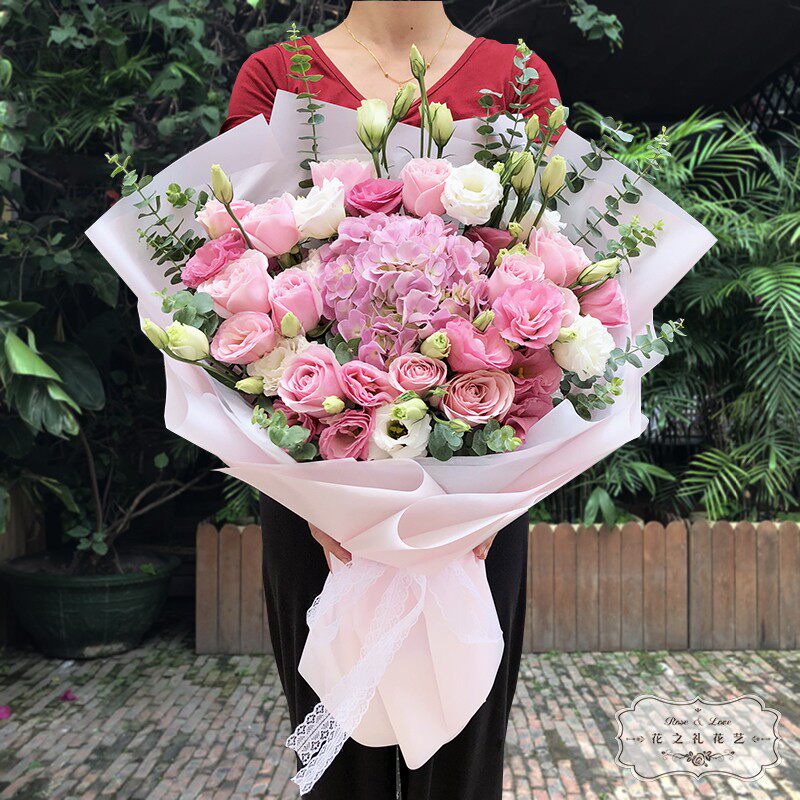 深圳同城绣球生日混搭花束送爱人