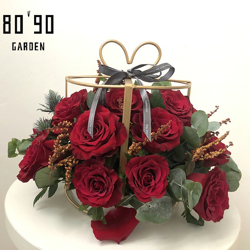 苏州园区新区吴中区520鲜花花束配送鲜花店欧式铁艺韩式开业花篮