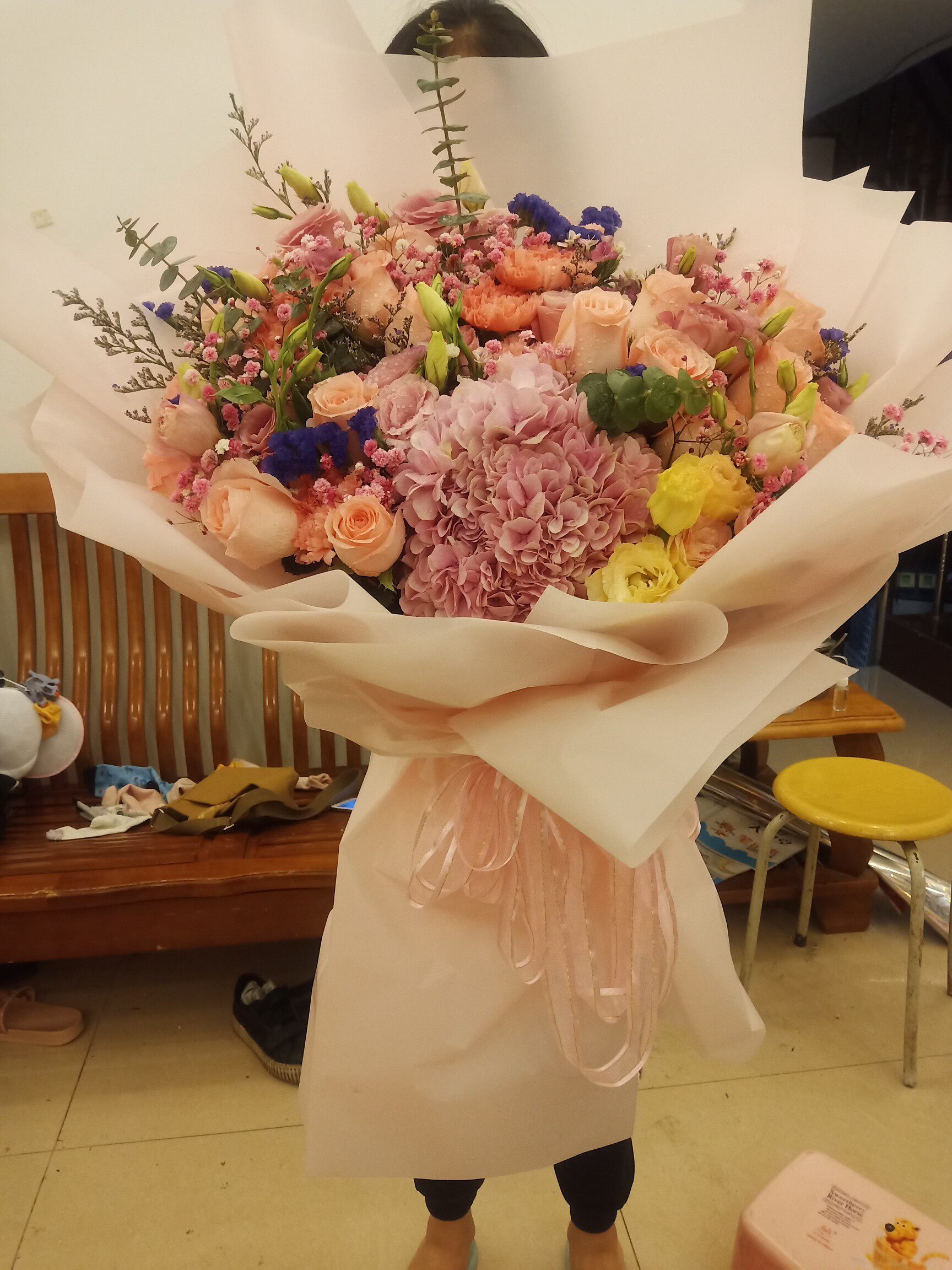 满天星生日合肥蚌埠鲜花店粉玫瑰