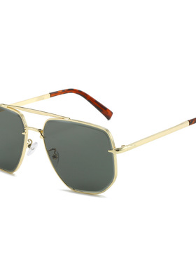 新款欧美时尚男女士方形金属双梁太阳眼镜摩登复古sunglasses