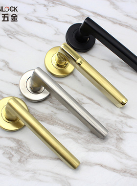 黑色分体把手室内门锁卧室房门锁 欧标CE实木门不锈钢304机械门锁