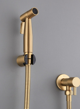 SUS304喷枪妇洗器马桶套装伴侣增压喷头枪灰色拉丝金色角阀家用