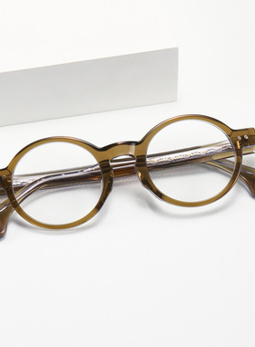 JACQUES同款JMM74RX8.0厚料板材日式圆框眼镜架复古时尚眼镜