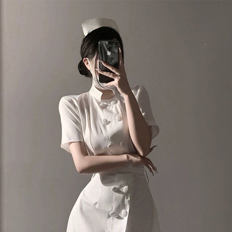性感纯欲小护士装白衣天使医生cos制服套装万圣节连衣裙情调qqny图片