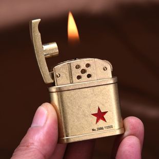 中国心老式复古煤油打火机砂轮磕头式经典火石火机送男友生日礼物