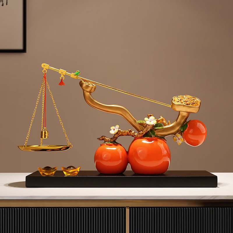 新中式如意柿子摆件12