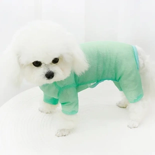 狗狗纯色网纱四腿衣宠物夏季防蚊虫空调服猫咪薄款透气休闲防脏衣