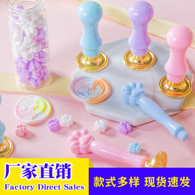 火漆印章手柄外贸diy制作火漆蜡封章头手柄圆猫爪口