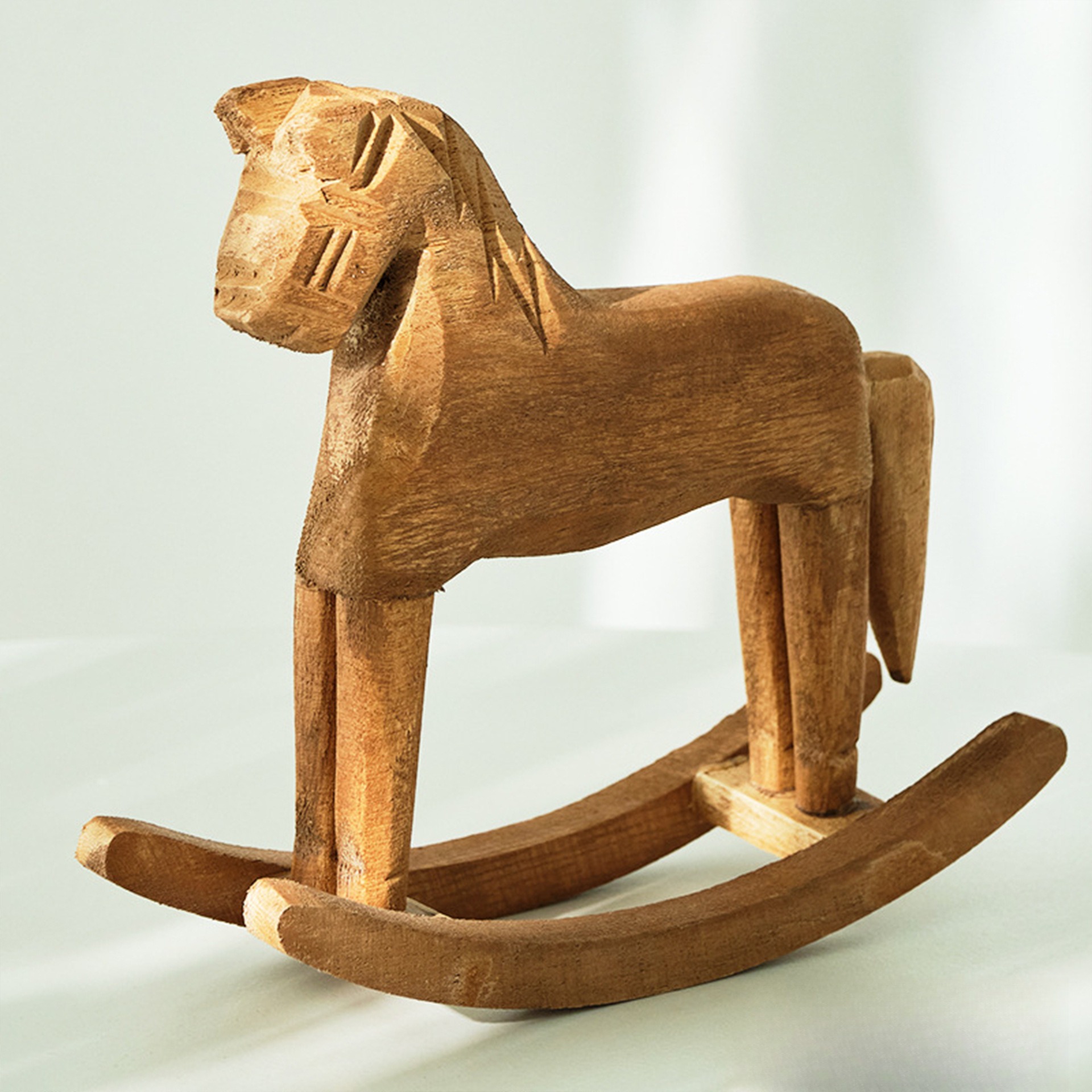 欧式风格摇马木马桌面摆饰家居装饰松木摇马工艺品马到成功摆件