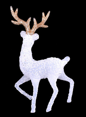 圣诞节水晶鹿蛋糕装饰插件网红唯美甜品台装扮麋鹿生日蛋糕摆