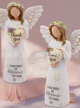 感恩节母亲节送给妈妈的礼物天使雕塑摆件树脂工艺品家居装饰