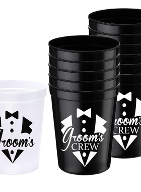 可循环用塑料杯Cups for Groom party婚礼单身派对新郎杯现货