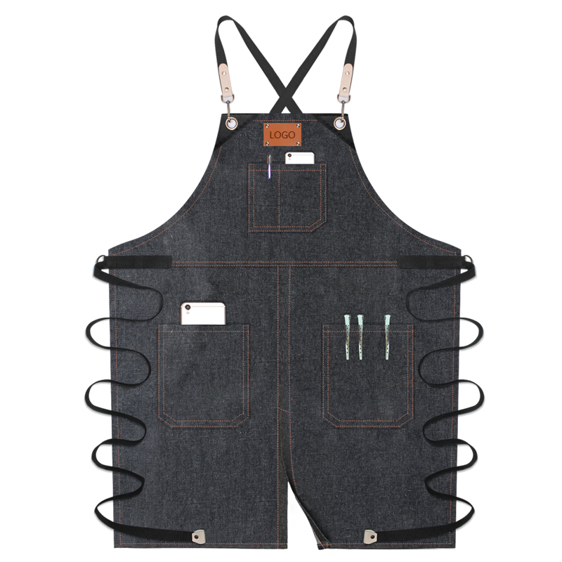 日式餐饮牛仔工装围裙免费定制