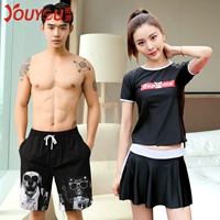 Youyou couple đồ bơi nữ 2019 mới Hàn Quốc quần mỏng đi biển mỏng nam đôi mẫu đồ bơi ba mảnh - Vài đồ bơi đồ đi biển cho cặp đôi