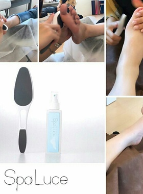 日本spaluce磨脚神器搓脚板双面磨砂去死皮茧足部喷雾护理套装