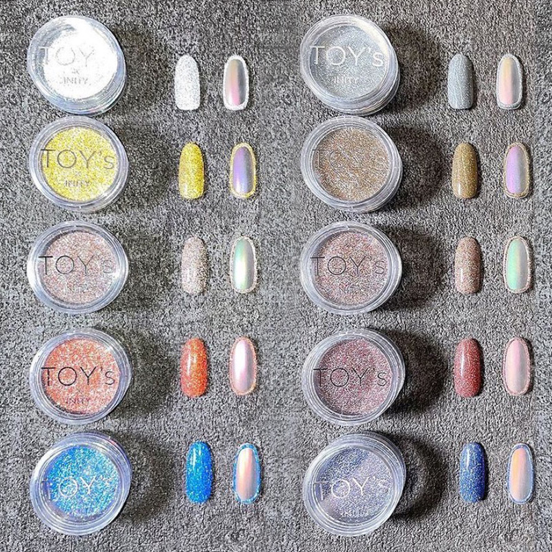 极光镭射粉指甲日本进口饰品