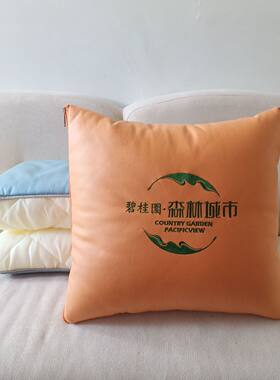 优选科技布抱枕被两用二合一家居建材房地产广告抱枕刺绣logo礼品