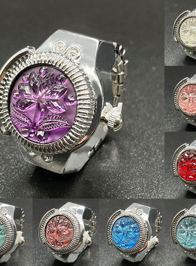 新款 【戒指表】个性时尚气质女外贸爆款石英表翻盖戒指表可看时