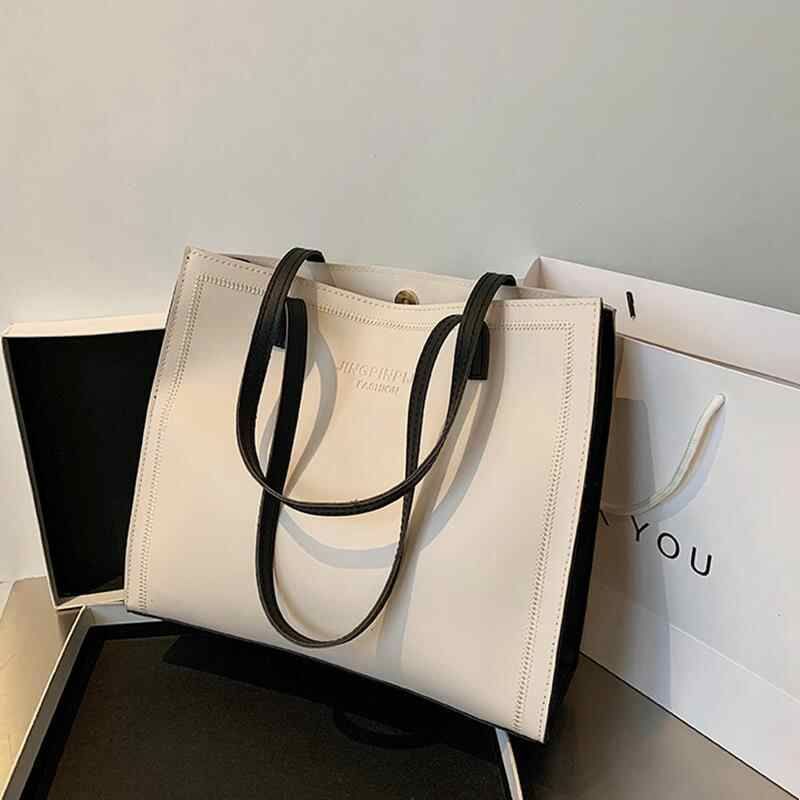 新品通勤大包女2024新款潮韩版网红单肩腋下包时尚简约托特包上课
