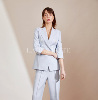 LadyS Elite powder blue Edge Three Quarter Sleeve Two piece set