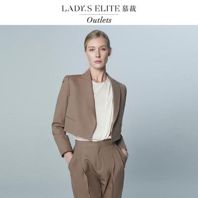 绵羊毛短款通勤西装套装女