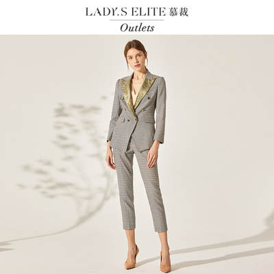 慕裁 2025气质轻奢羊毛西服百搭格纹宽松厚款职业通勤穿搭