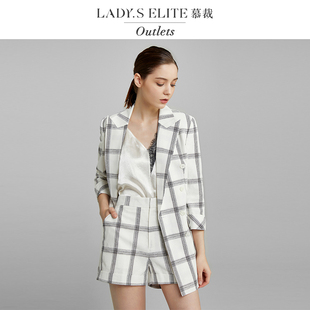 慕裁 戚薇同款西装套装女2024新款薄款气质通勤正品短裤两件套