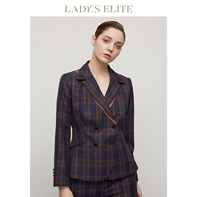 慕裁 2025新款格纹西装外套女时尚气质百搭休闲西服上衣