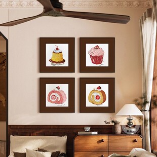 法式蛋糕店餐厅装饰画肌理感客厅组合挂画中古风小众艺术摆画壁画