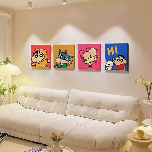 多巴胺蜡笔小新装饰画趣味客厅餐厅玄关可爱挂画卧室床头桌面摆画