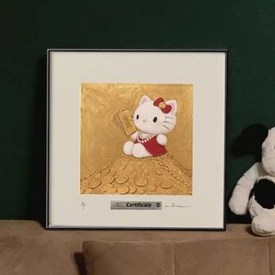 饰墙画 凯蒂猫Kitty现代简约客厅卧室入户装 有钱画.金kitty猫