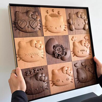 《Kitty表情包系列》小红书同款 平面画 客厅装饰画喷绘卧室挂画