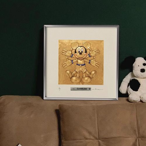 《八方来财》高级感可爱装饰画小众艺术感极简客厅复古挂画