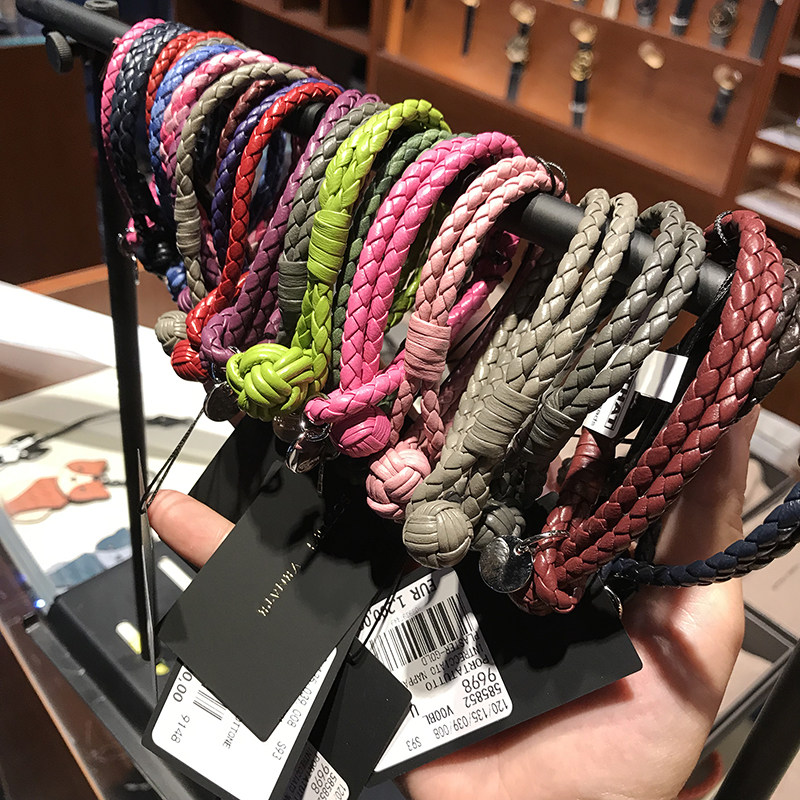 羊皮 bv0手链女生 情侣皮绳男士手绳饰品情人节真皮手环绳结礼物