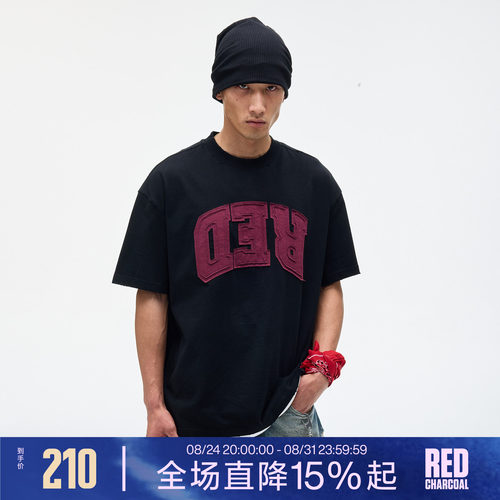 REDCHARCOAL红炭撞色做旧T恤