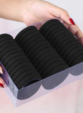 100根扎头发橡皮筋发圈黑色头绳网红女简约2025新款发饰高弹力