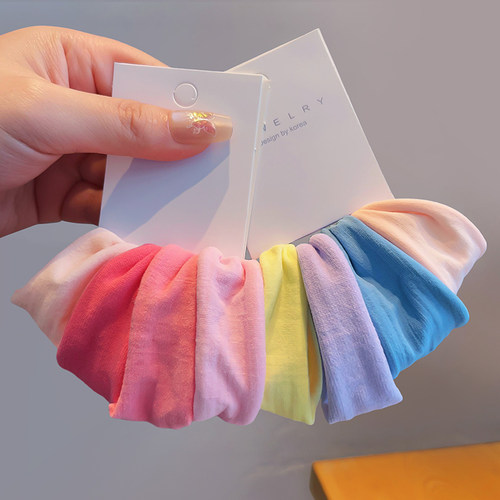 儿童扎高马尾皮筋小女孩加宽高弹力发圈发绳女童不伤发毛巾圈头绳