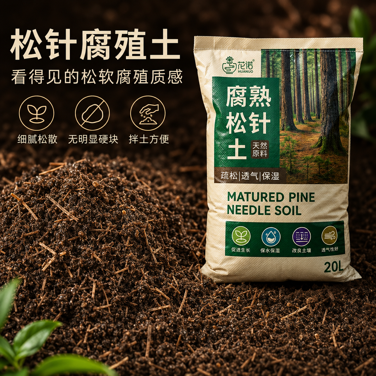 松针腐殖土天然腐叶腐熟纯君子兰花多肉泥炭营养土养花通用专用土