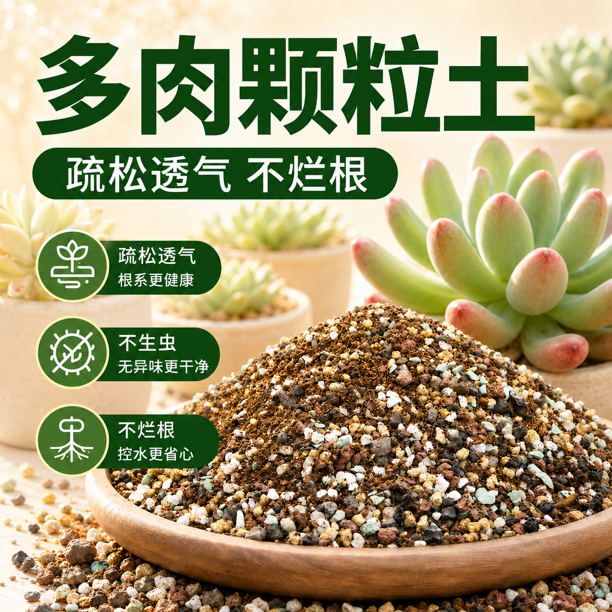 多肉专用颗粒土花土种养多肉植物营养土透气疏松仙人球土种植土肥