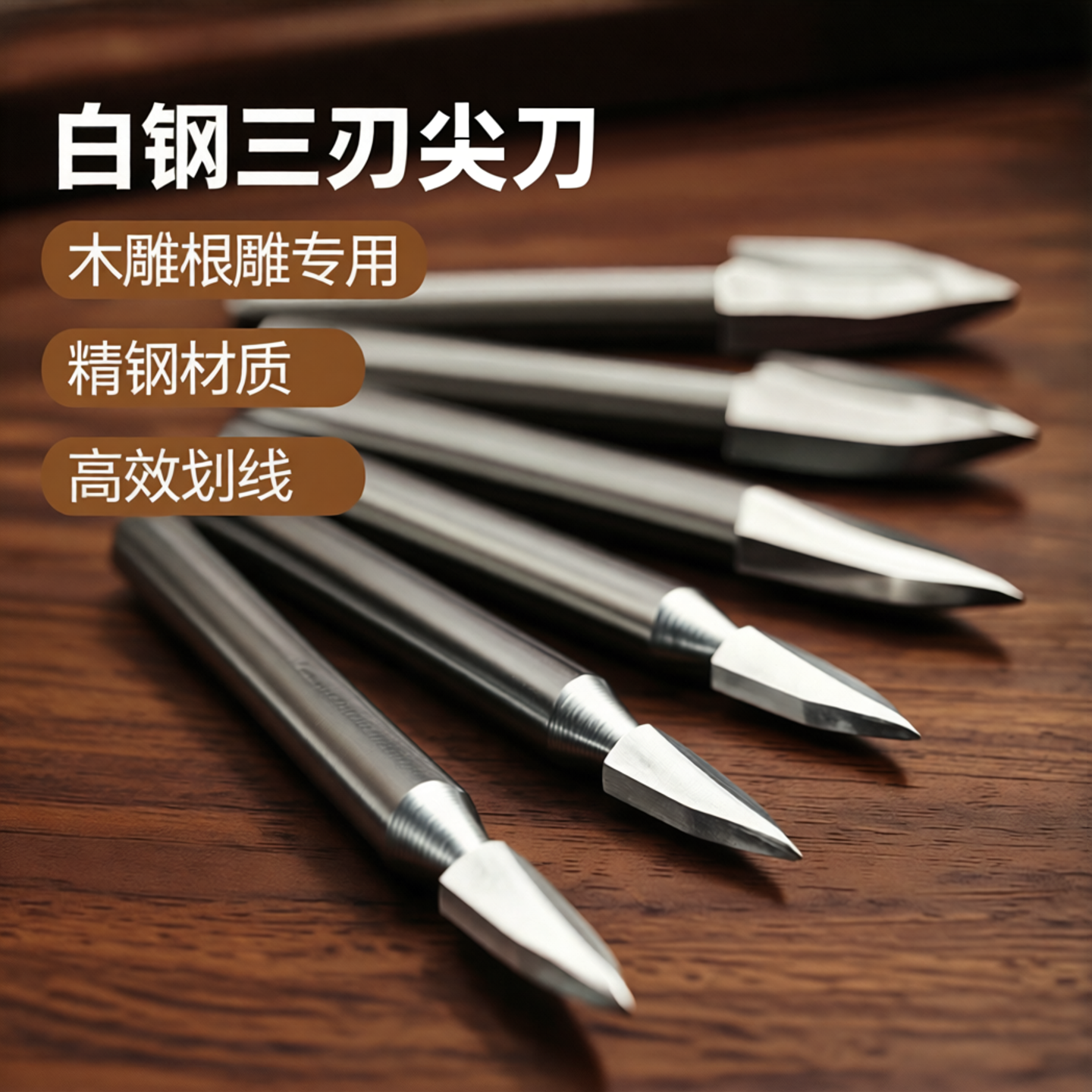 电动木工雕刻刀三刃尖刀木雕根雕刀铣刀钻头茶几打磨修整雕刻工具